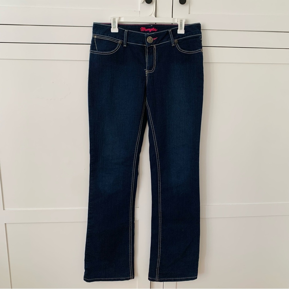 Wrangler Low Rise Pink Label Flare Contrast Stitch Jeans Size 9/10 X 36